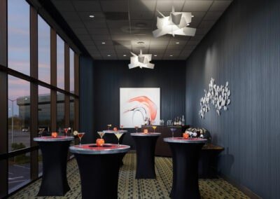 Knockdown Pedestal Table as seen at the Hilton San Francisco Airport Bayfront